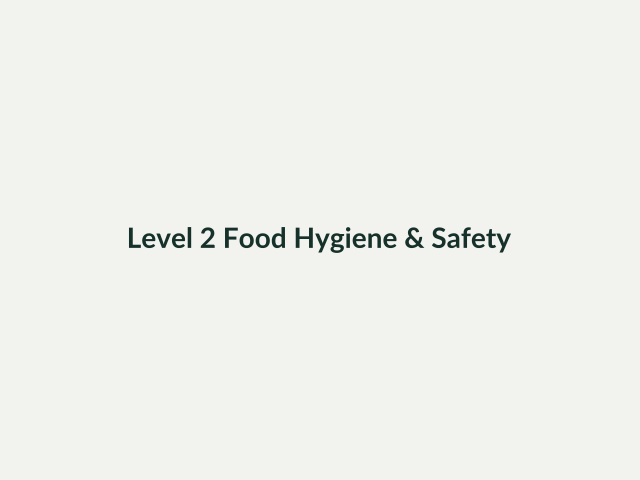 Scan of Rahima's Level 2 Food Hygiene and Safety certificate